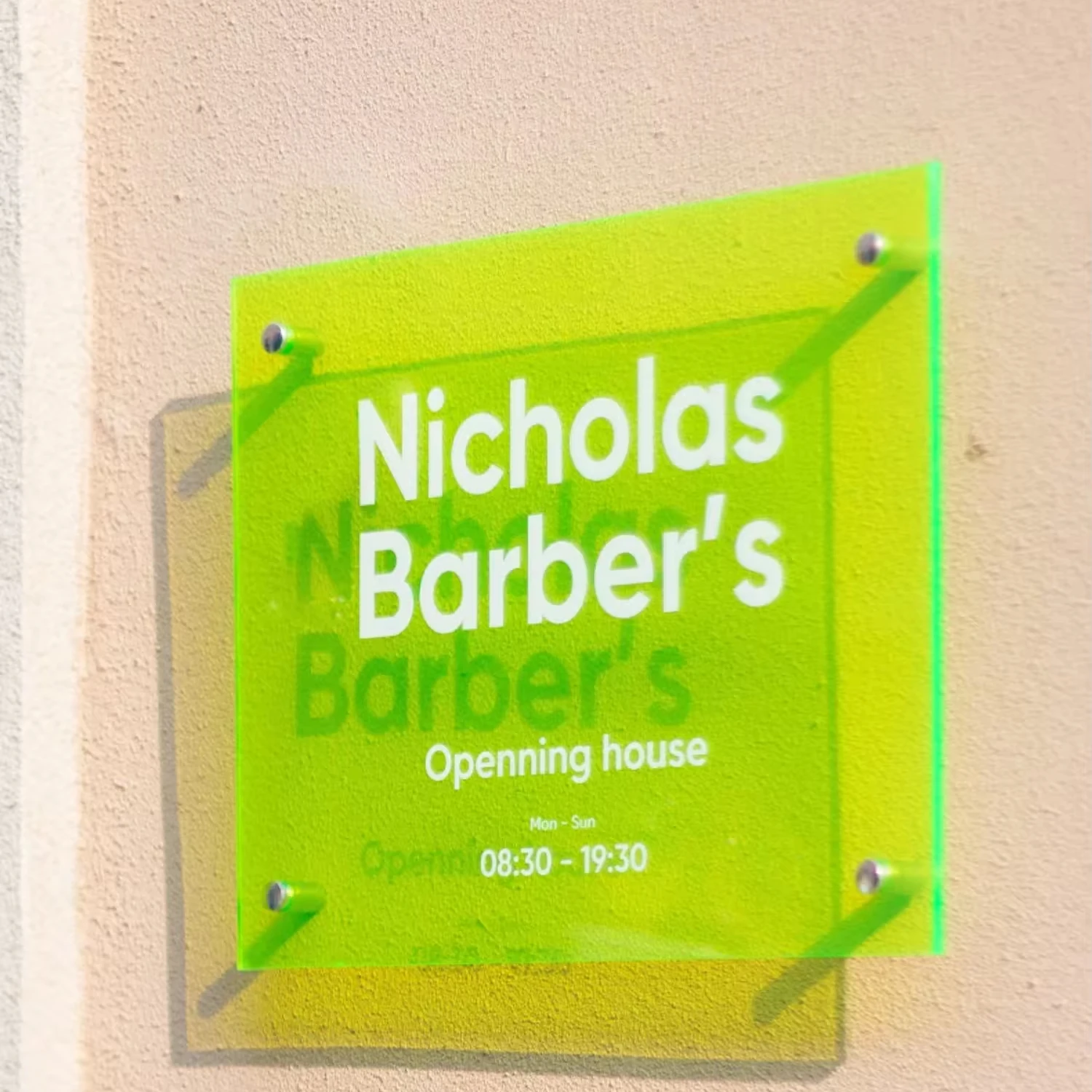 BIGIMAGE custom logo Acrylic billboard board company door sign UV Printing Nail Hair Salon Fashion advertising display