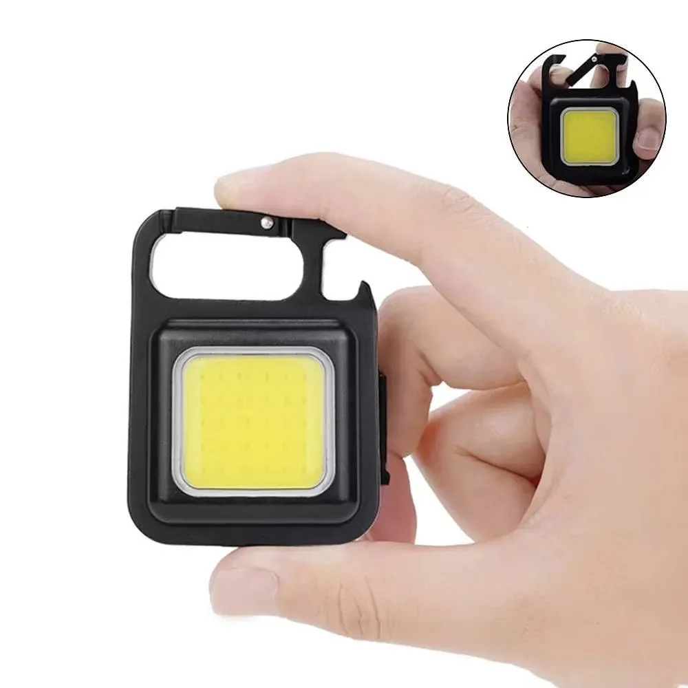 500mAh Battery Super Bright MINI COB Keychain Flashlight Charging Lamp Lights with Magnet 4 Lighting Modes for Camping Home