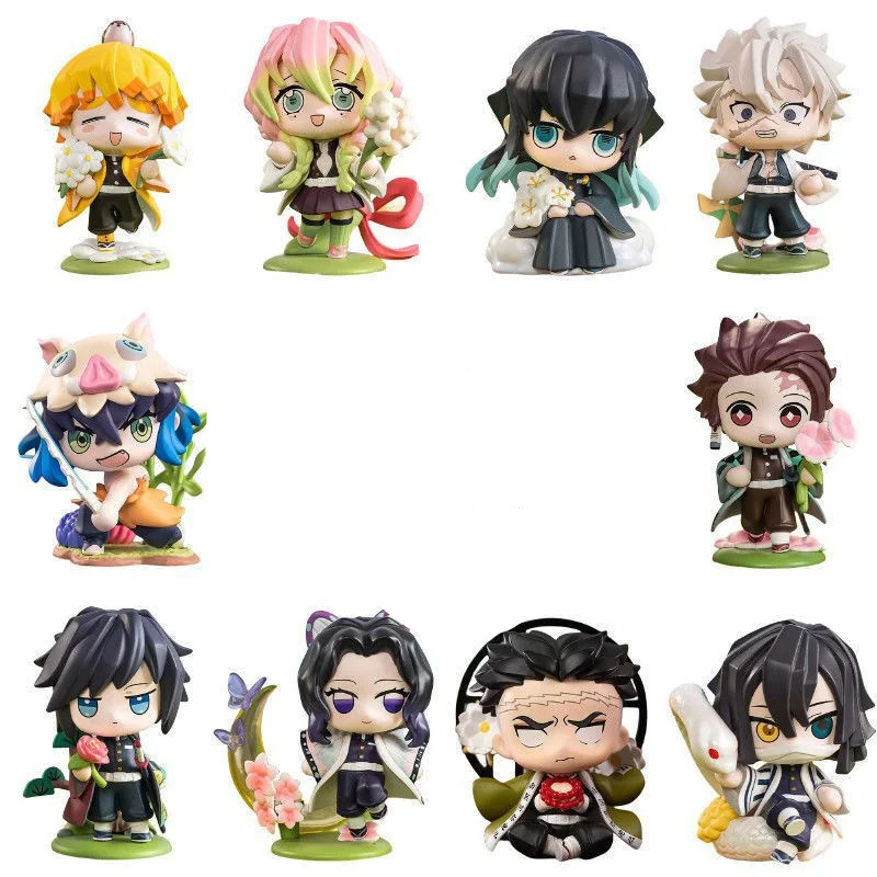 6 шт./набор фигурка манги Tanjirou Nezuko Zenitsu Kyoujurou Kanroji Kamado Birth Flower Ver. Фигурка ПВХ аниме игрушки