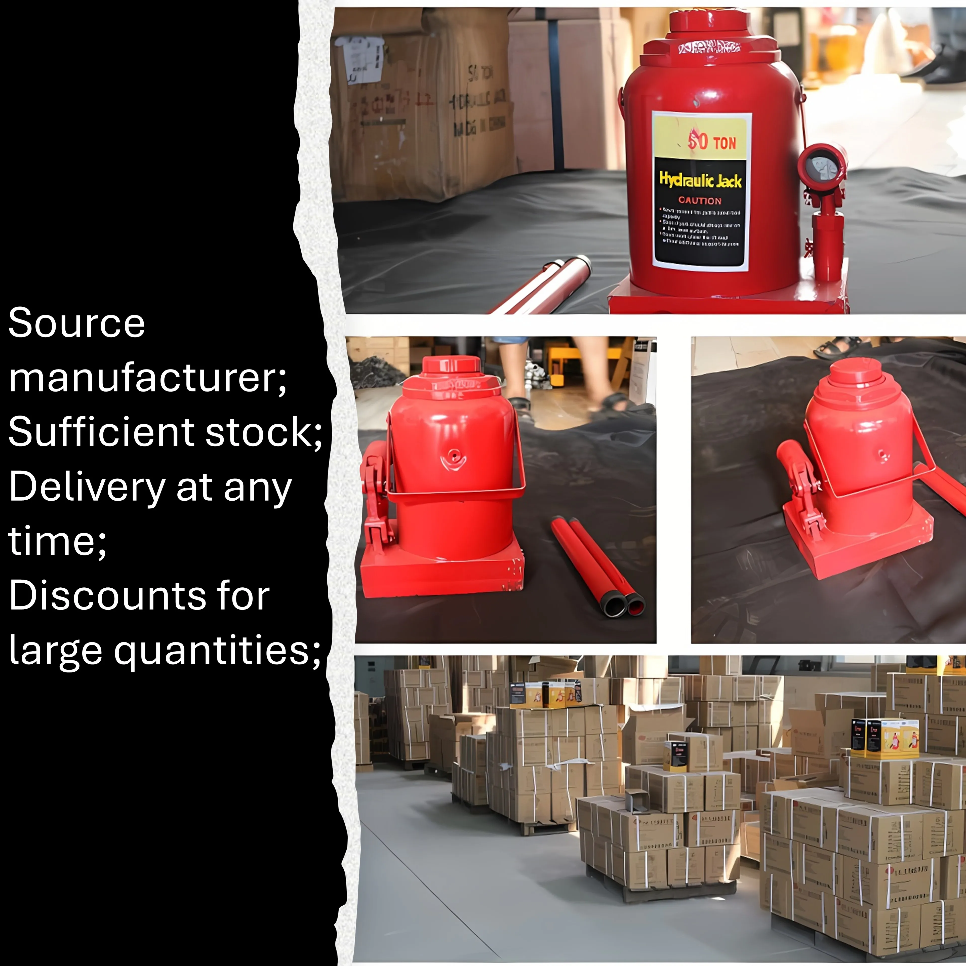 50 tons hydraulic cylinder jack for trailer labor saving arm jack