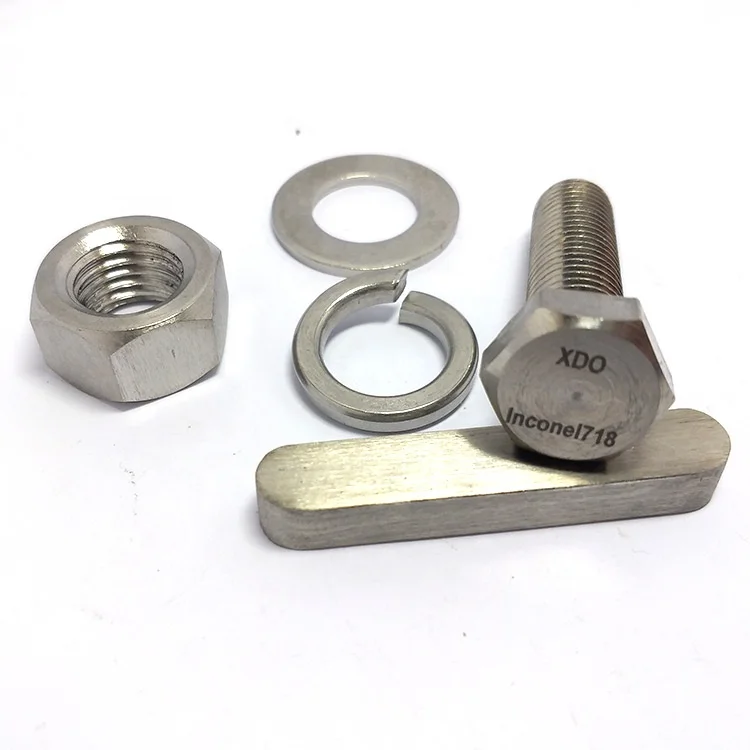 High temperature alloy Inconel 718 / GH 4169 stainless steel fasteners full thread hex bolt M50*150