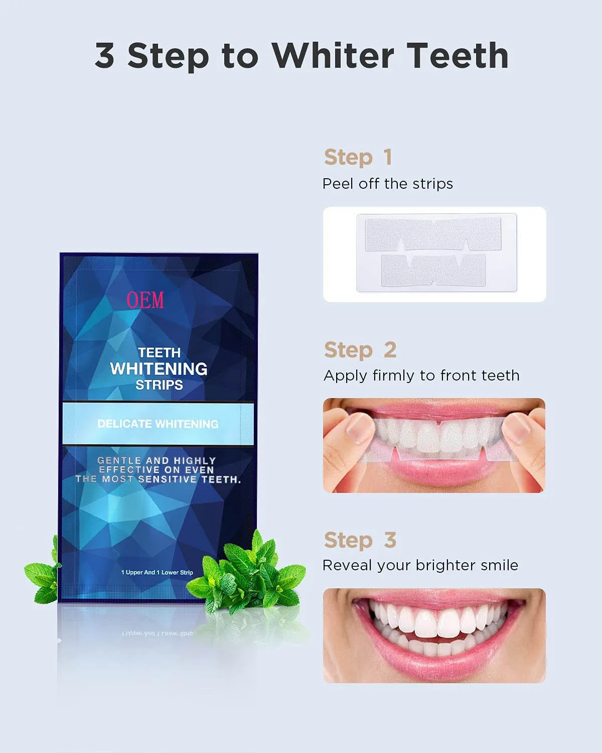 Wholesale Professional Teeth Whitening Strips Breath Teeth Cleaning Strips Private label Effective Tooth Whitening Strips