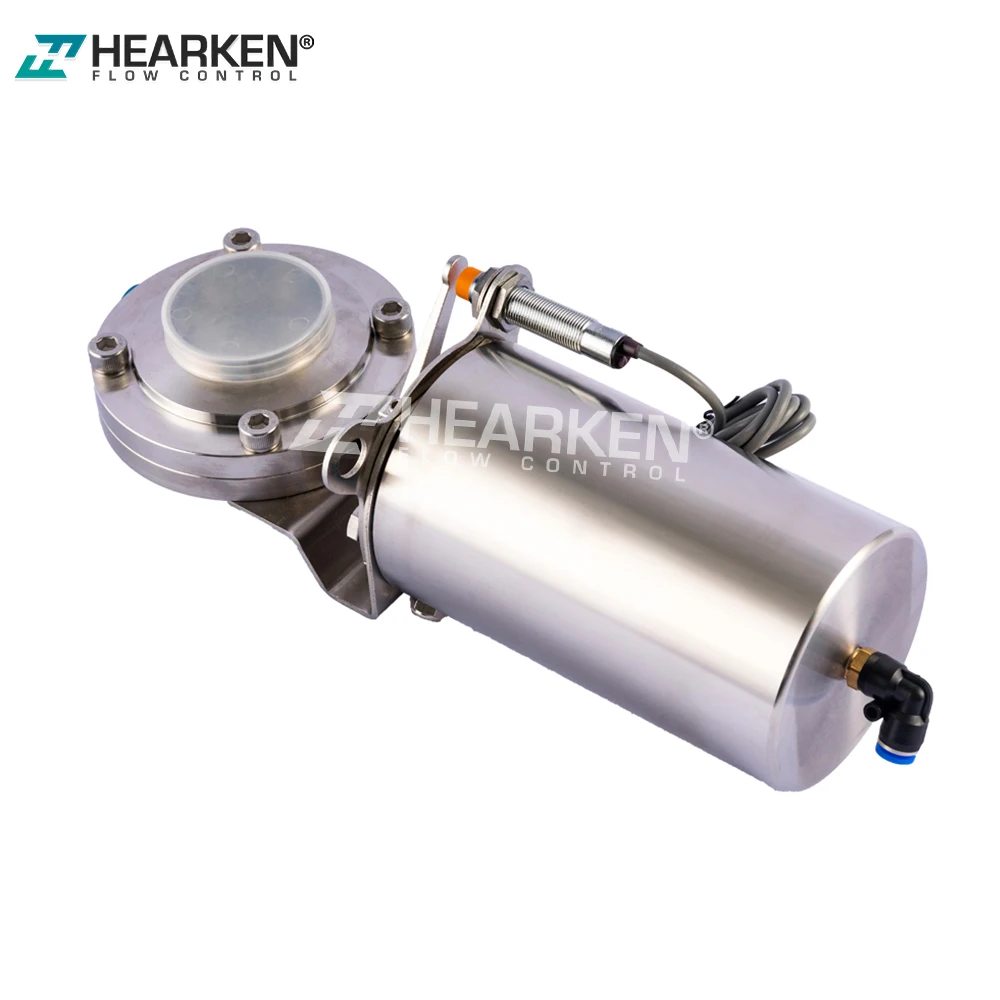 SS306 SS316 Sanitary Pneumatic Actuator Butterfly Valve with Tri-Clamp Ends