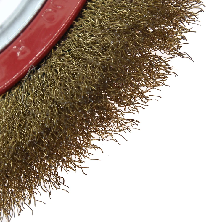 125mm 5 Inch Stainless Steel Wire Wheel gold color dust removing electric tools Part curved wire Brush