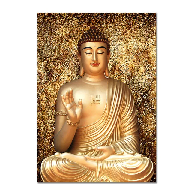 Gold Color Canvas Buddha Painting Printed Giclee Printing Home Decor Wall Art Painting no frame Canvas Prints