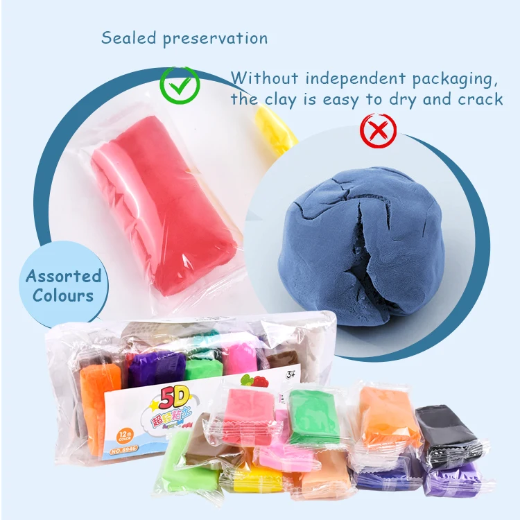 air diy soft clay 12 color bag space light super modeling dry polymer
