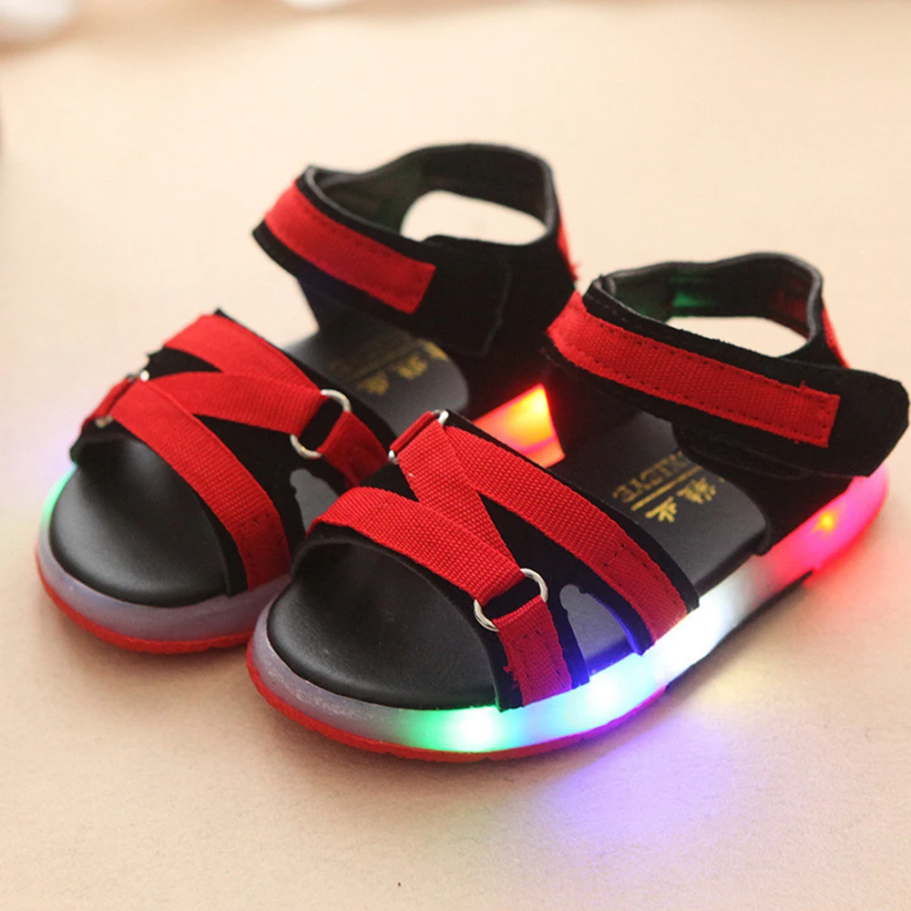 Оптовая продажа костюмы для маленьких мальчиков washablesandal обувь с подсветкой; Обувь малышей и детей постарше летние противоскользящие дышащие женские