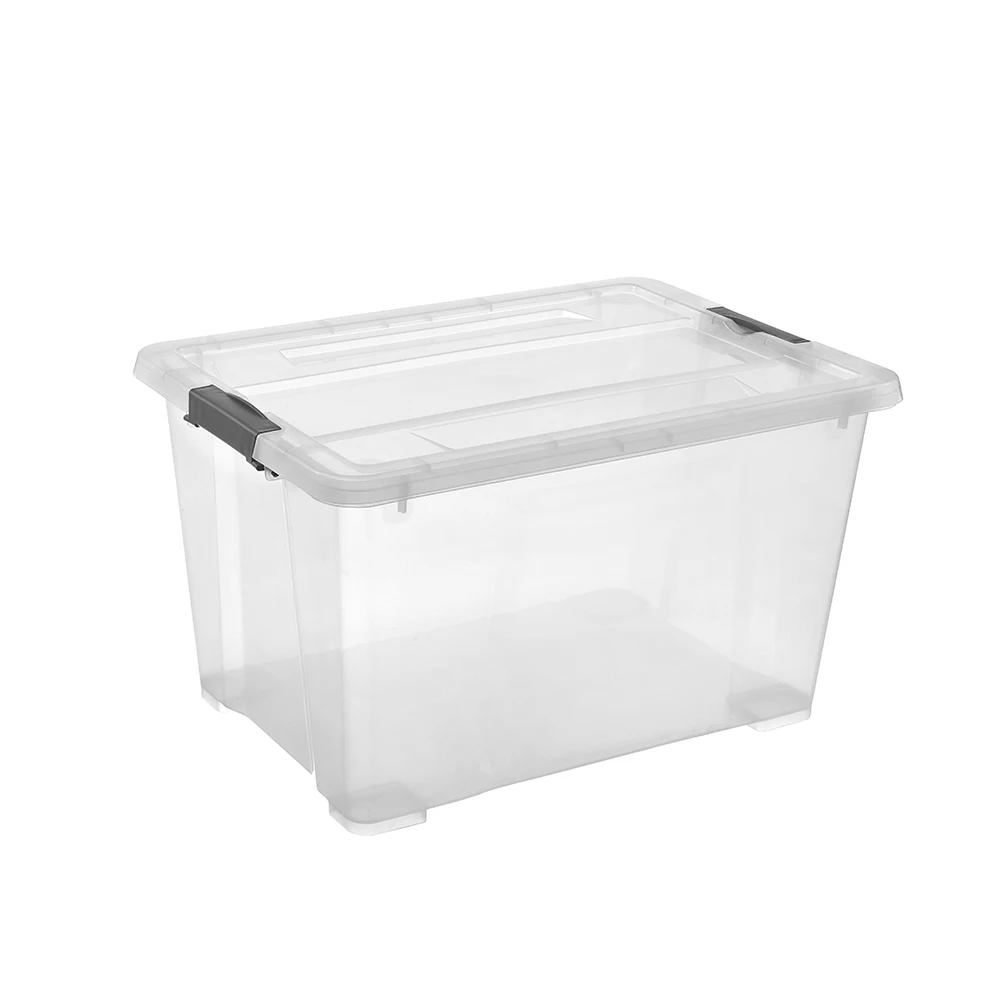 New 30L transparent clear plastic clothes toys snacks storage box with lid