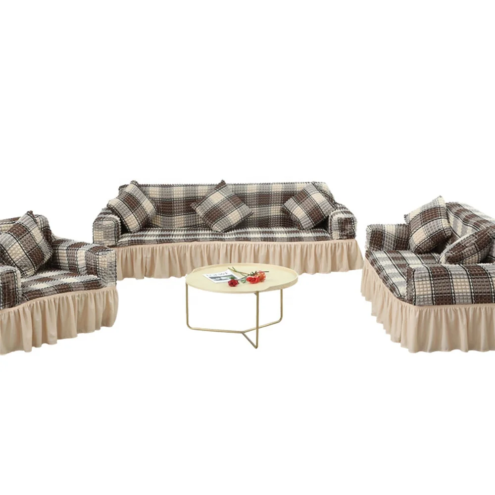 Home Center Bubble sofa cover Universal High Stretch Durable Furniture Protector Spanx Sofas Cover Slipcover with Skirt