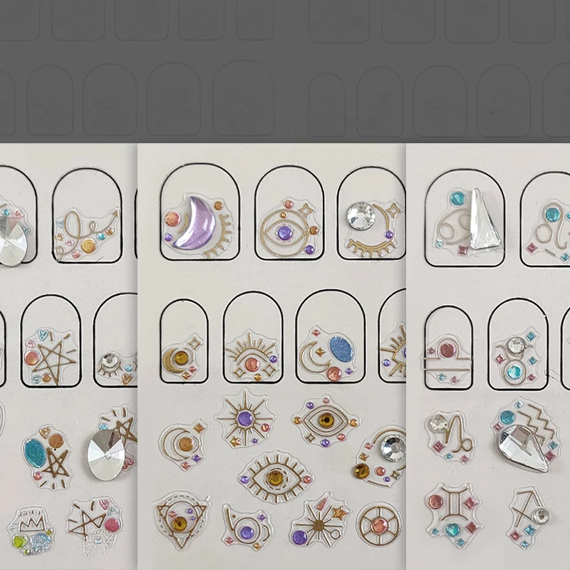 OEM Factory Wholesale Rhinestone Nail Sticker Acrylic Resin Gem Sticker Flower New Design Nail Art Sticker & Decals