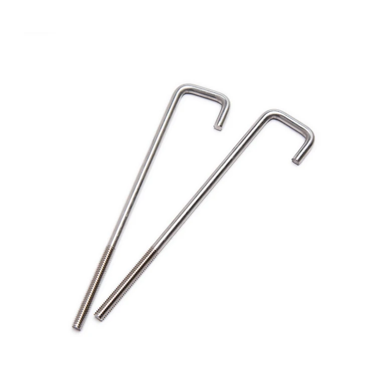 Factory supply threaded j galvanized hook bolts J shape hook bolt