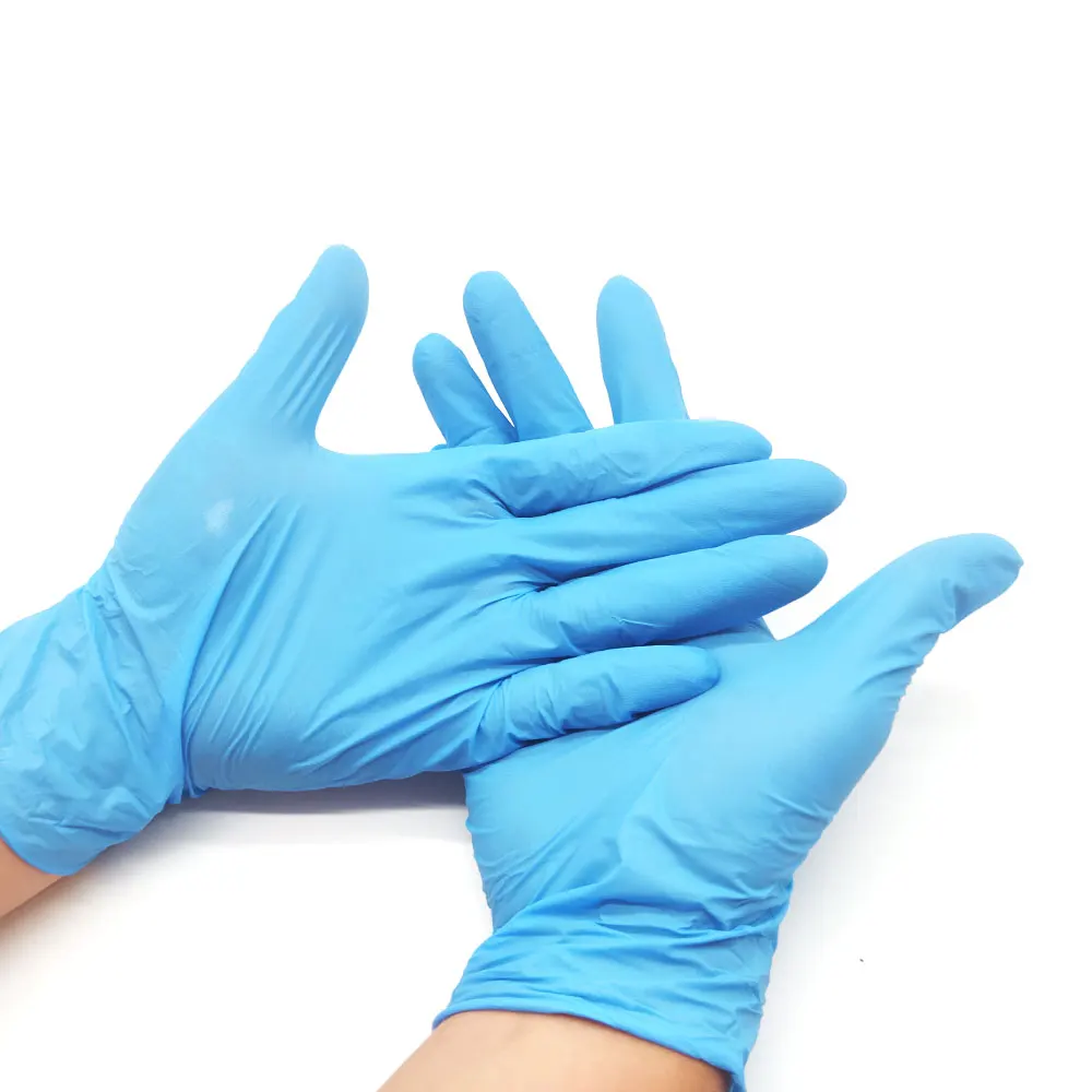HLR Gloves Disposable Blue Nitrile Vinyl Synthetic Gloves