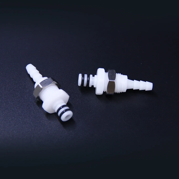 POM EPDM plastic male quick disconnect  coupling  insert panel mounting  connection straight through without valve inside