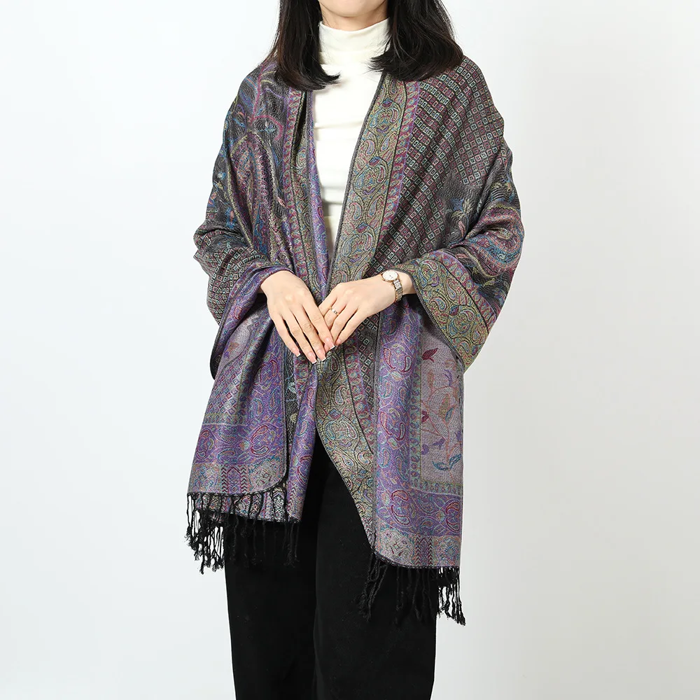 New national style red shawl women travel holiday photo scarf warm cloak