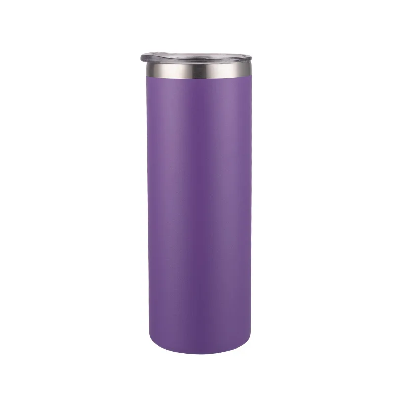 High Quality Stainless Steel Double Wall Straight Vacuum Cups 20oz Spray Coating Colorful Skinny Tumbler with Customize (VC034C)