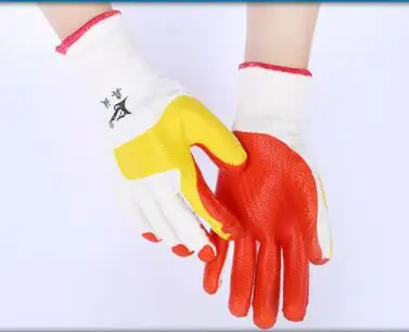 High-quality Elastic Wear Resistant Thickened Anti-skid Anti Cutting and  Latex Dipping Film labor Protection Safety Gloves