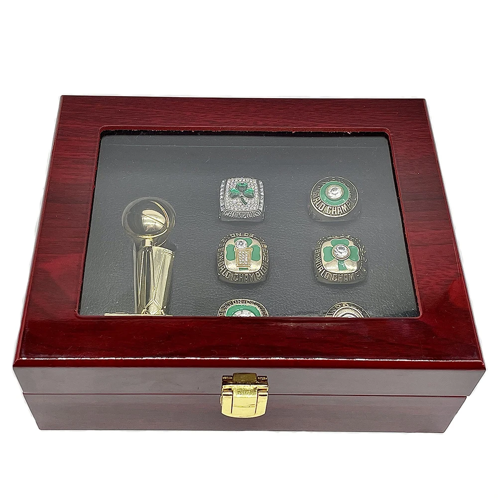 2022 N BA Finals 6PCS Boston Celtics BIRD GARNETT Basketball Championship Rings and Trophy Set