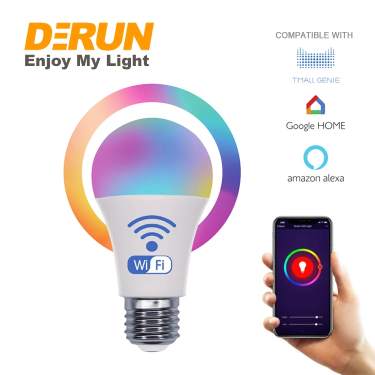 Tuya Smart Life Wifi Home Alexa RGB CCT LED Smart Light Bulb With CE RoHS , LED-SMART