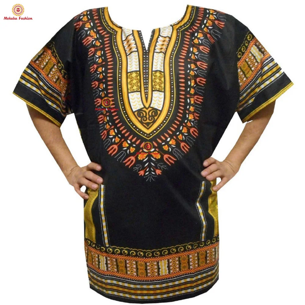 
Factory Wholesale Cotton African Pattern Print Various Colors Dashiki Men Clothing Shirt 