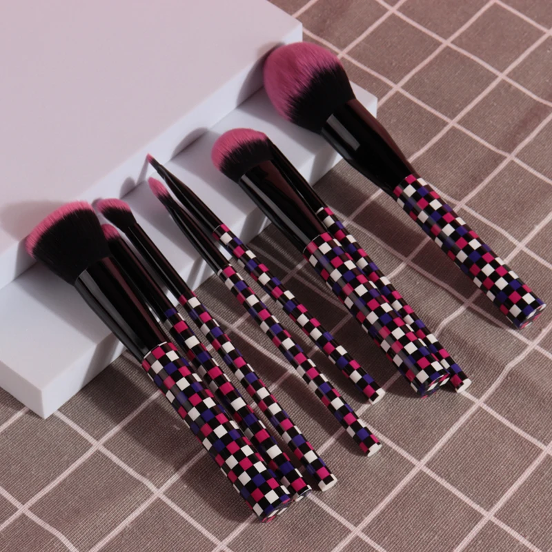 8pcs Travel Makeup Brush Set Aluminium Ferrule Brush Kits Soft Cruelty Free Synthetic Hair Beauty Needs Makeup Tools