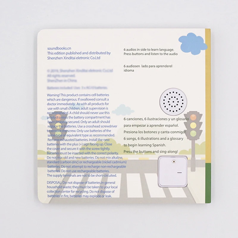 Wholesale bilingual sound books sound audio baby toy audio book use for learning children sound books customize voice