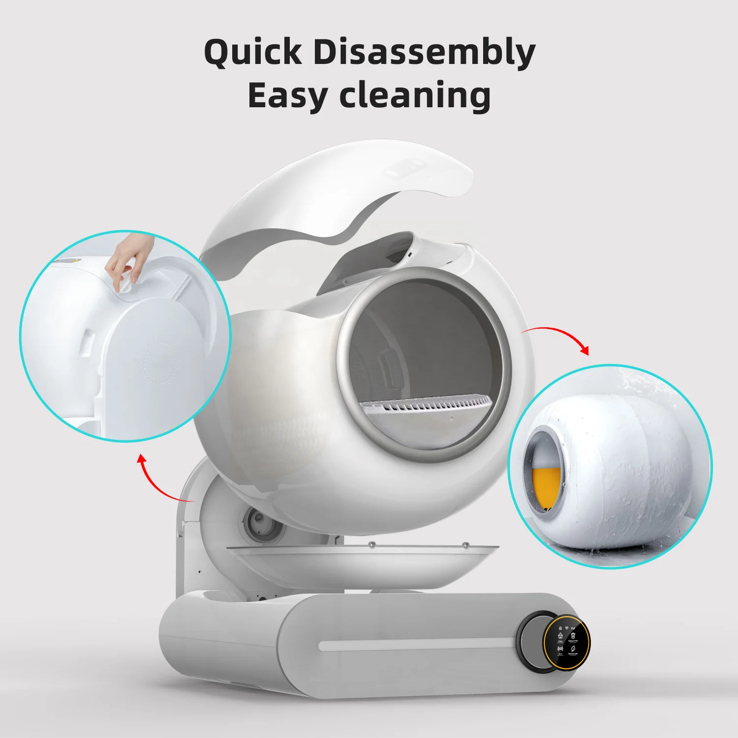 High quality large space luxury easy cleaning cat toilet smart furniture auto litter box for cat