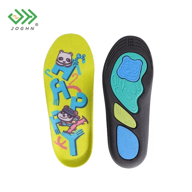 JOGHN Plantar Fasciitis Non Slip Tailoring Cutting Insoles Children Flat Feet Insole Foam Heel Cushion Kids Insole