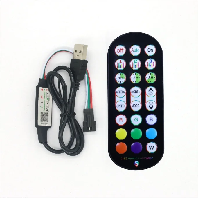Приложение/пульт дистанционного управления USB DC5V RGBIC 3-контактный светодиодный пиксельный контроллер для светодиодной Пиксельной полосы