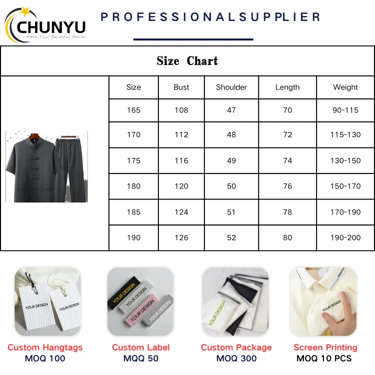 Ecowalson Men Hand Button Tang Suit Shirt Pants Cotton And Linen Vintage Mandarin Collar Tai Chi Kong Fu Clothing Long Sleeve