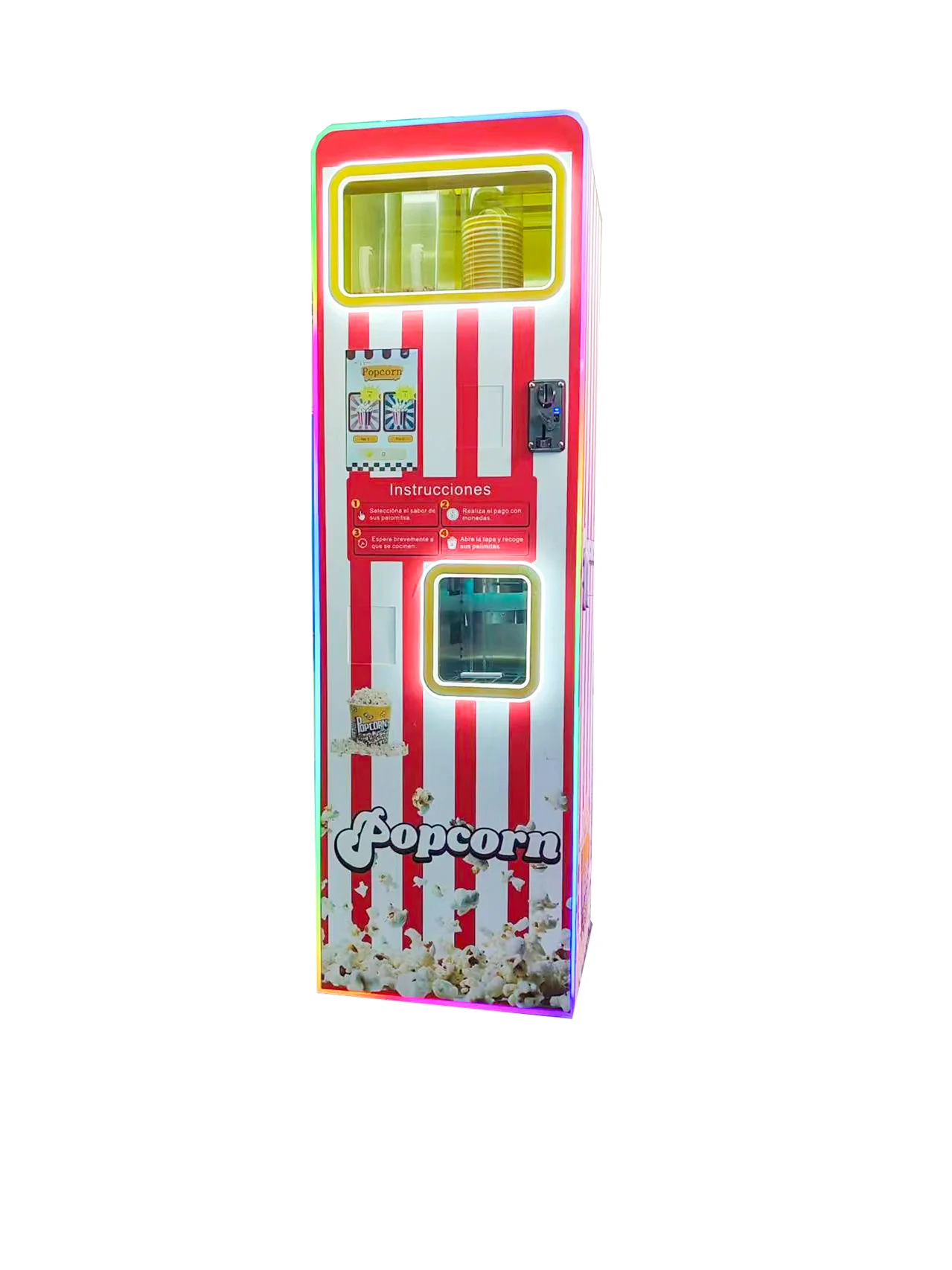 factory wholesale automatic Popcorn Maker machine Commercial full payment system Coin Operated Popcorn Vending Machine for mall