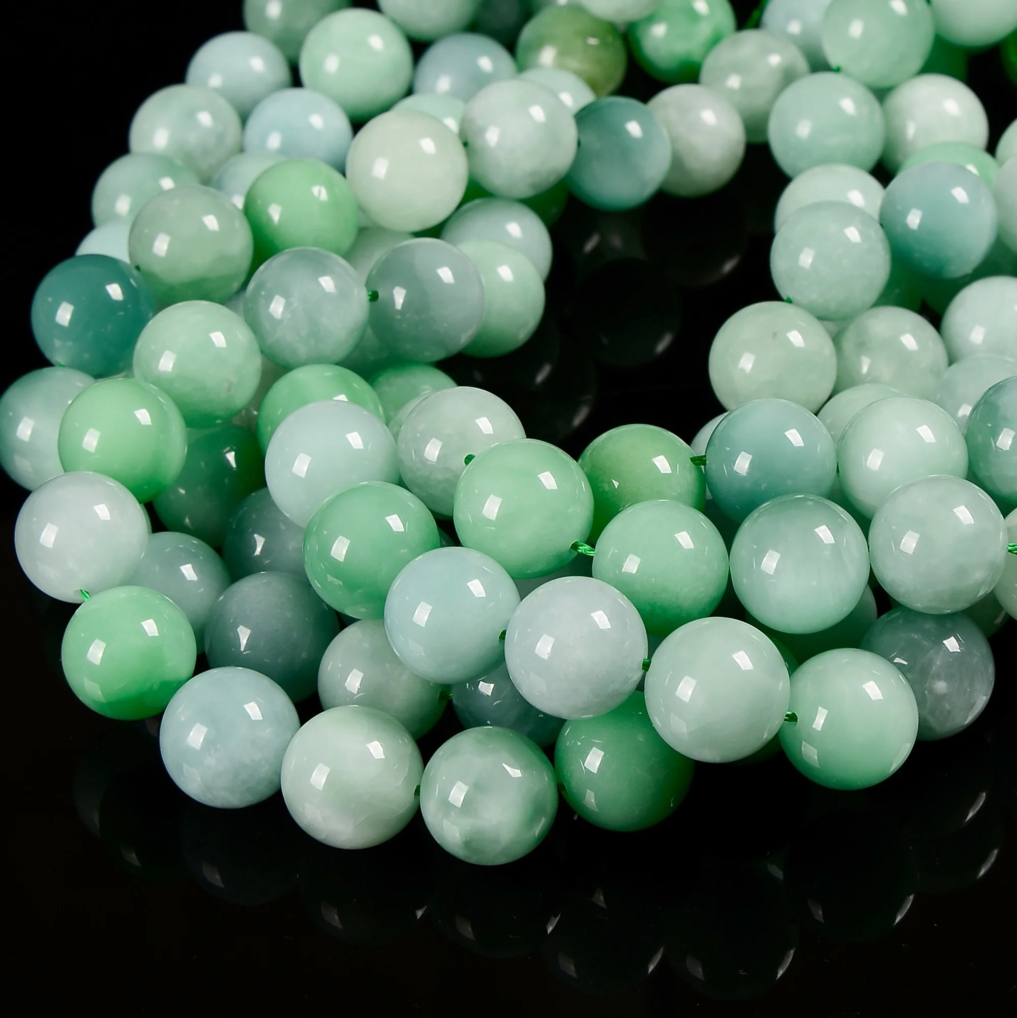 Natural High Quality 6mm 8mmm 10mm Amazonite Lavender Jade Round Beads Strands 14mm 16mm Green Jadeite Jade Beads for Jewelry Ma