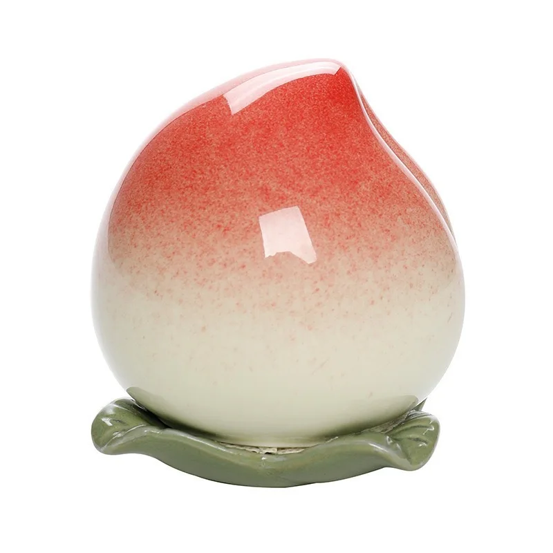 ZC Cultural and Creative Ceramic Jar Peach Tea Candy Mini Cookie Jar Decoration Sealed Can  Gift Storage Bottles & Jars