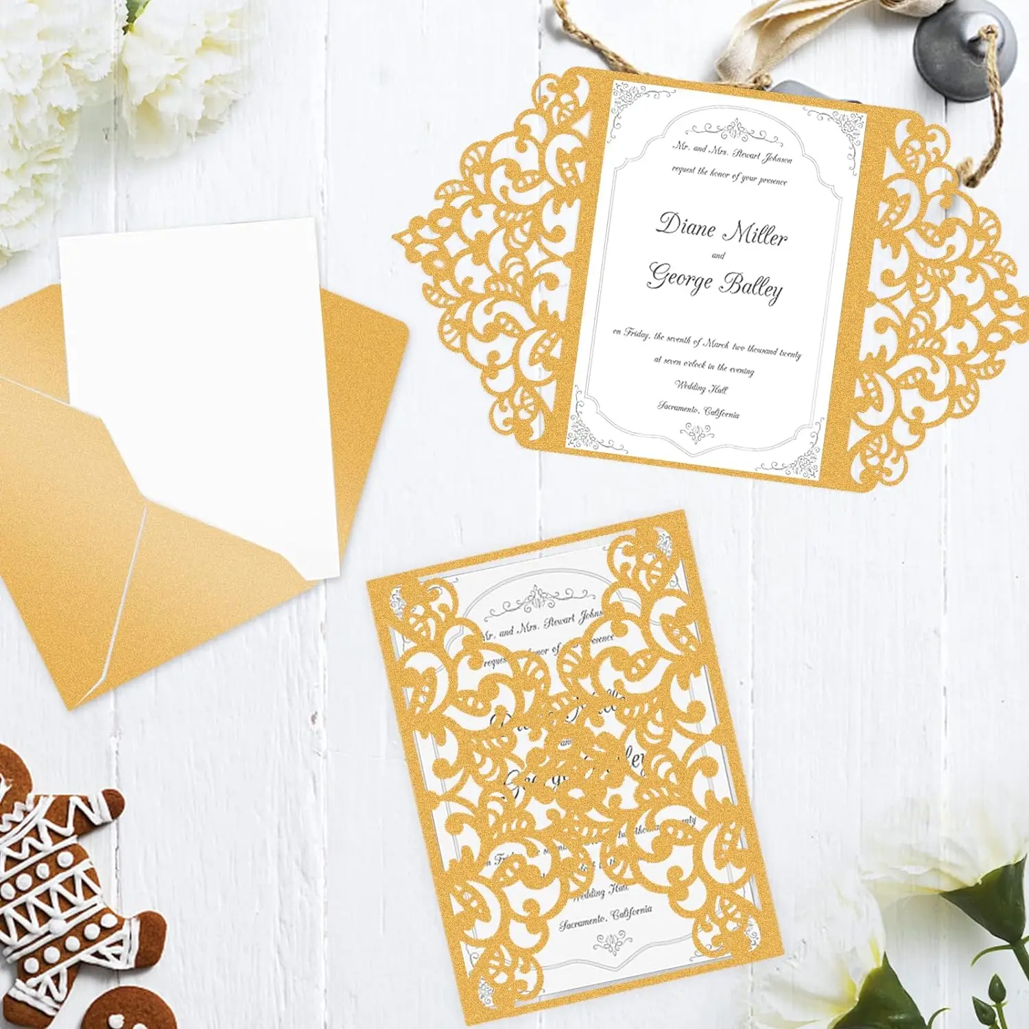 Custom Gold Cardstock Paper Gold Shimmer Cardstock 8.5 x 11 Metallic Paper for Invitation Card Making