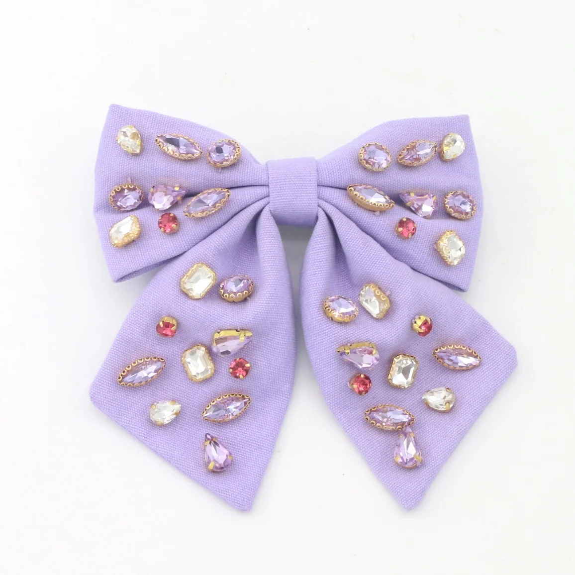 Dream Fashion Vintage Bow Denim Fabric With Colored Crystals Pearl French Spring Hair Accessories For Girls