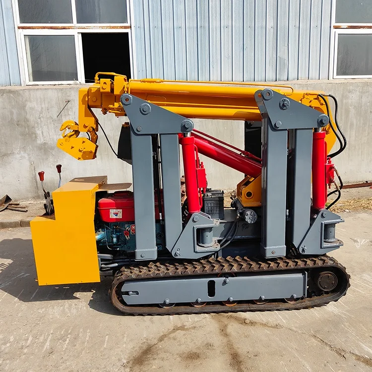 360 degree rotation foldable mini mobile spider crane 2 ton 5 ton 3 ton for construction works
