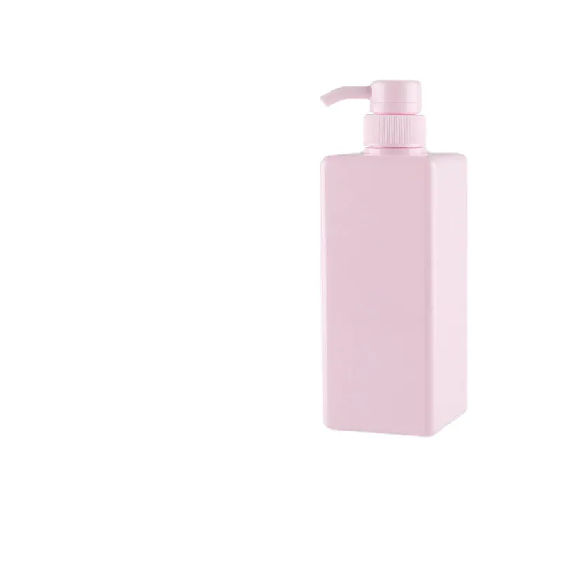 650ml pink square lotion bottle shower gel shampoo bottle cosmetic packaging can be customized in stock