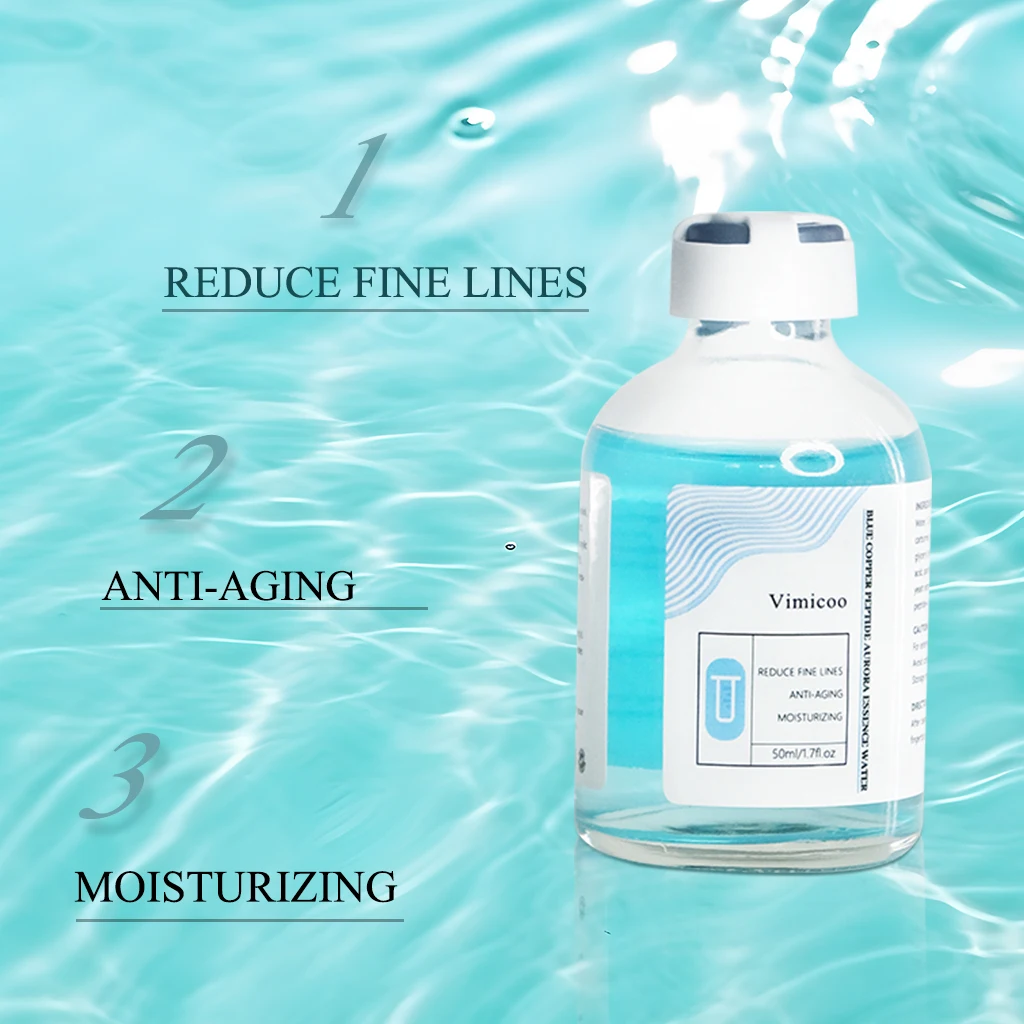 OEM ODM New Idea Deeply Moisturizing Repair Anti Aging Serum Water Blue Copper Peptide Aurora Essence Water