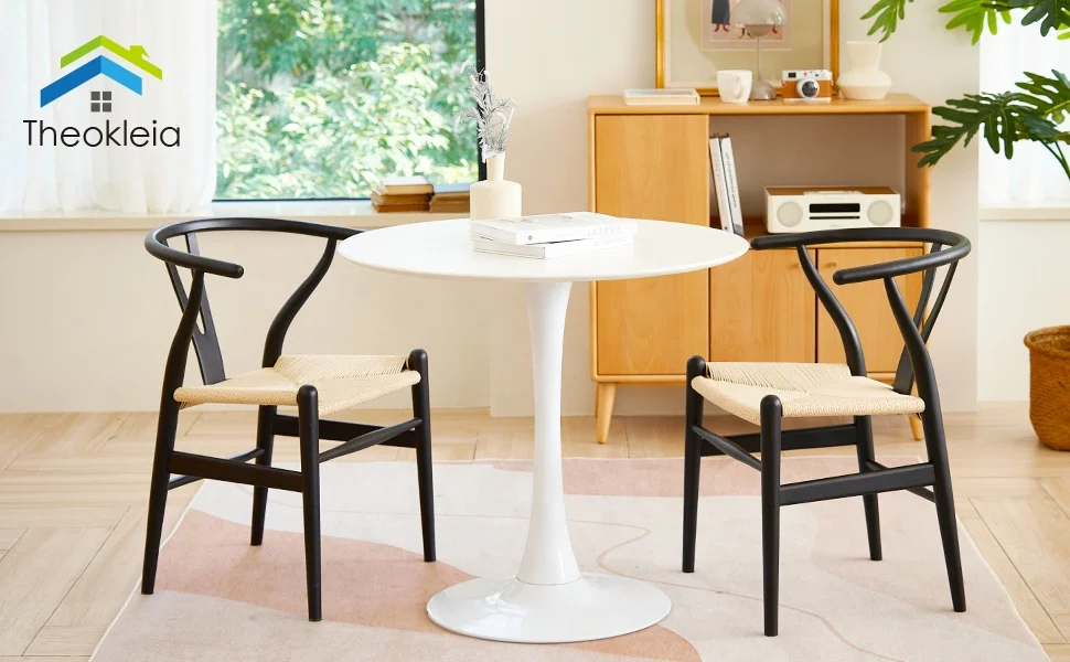 RTS Modern Minimalist Dining Chair Set 4 seater 32inch tulip solid wood Dining table