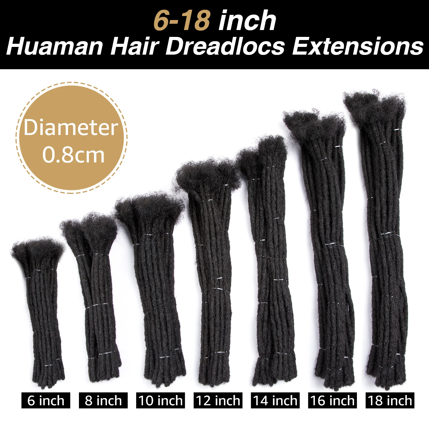 100% human hair locs  Dreadlock Extensions Full Head Handmade 6-18 inches length Wholesale soft Dreadlocks Extensions