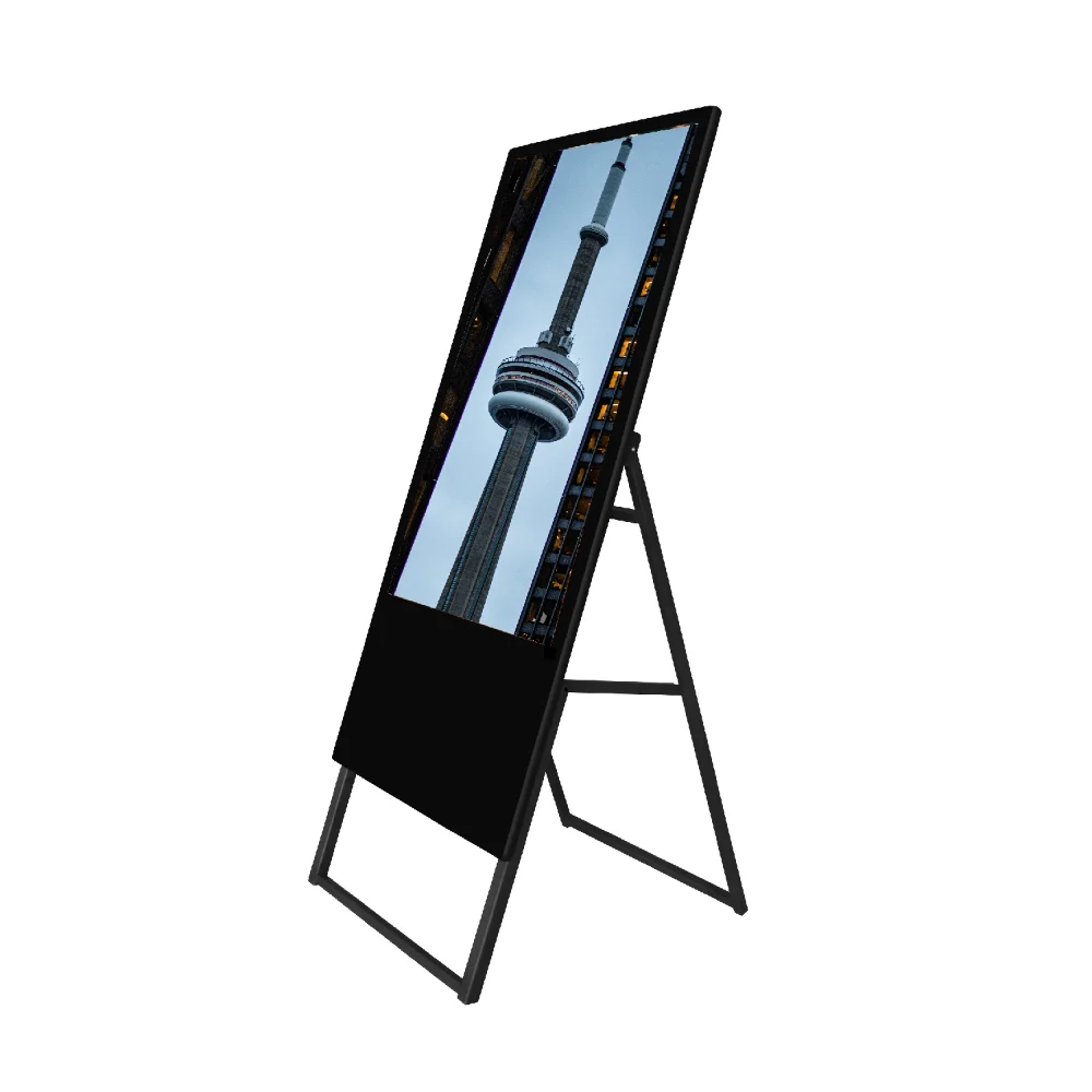 32 49 Inch Portable Kiosk Advertising Display Touch Screen Monitor Foldable A Frame Lcd monitor Digital Signage