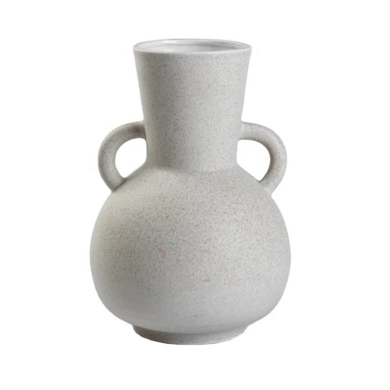 Crafts Indoor Home Decor Porcelain Matt Flower Vase Modern Contemporary Gifts , Home Decorations Handmade Carved Nordic Ceramic