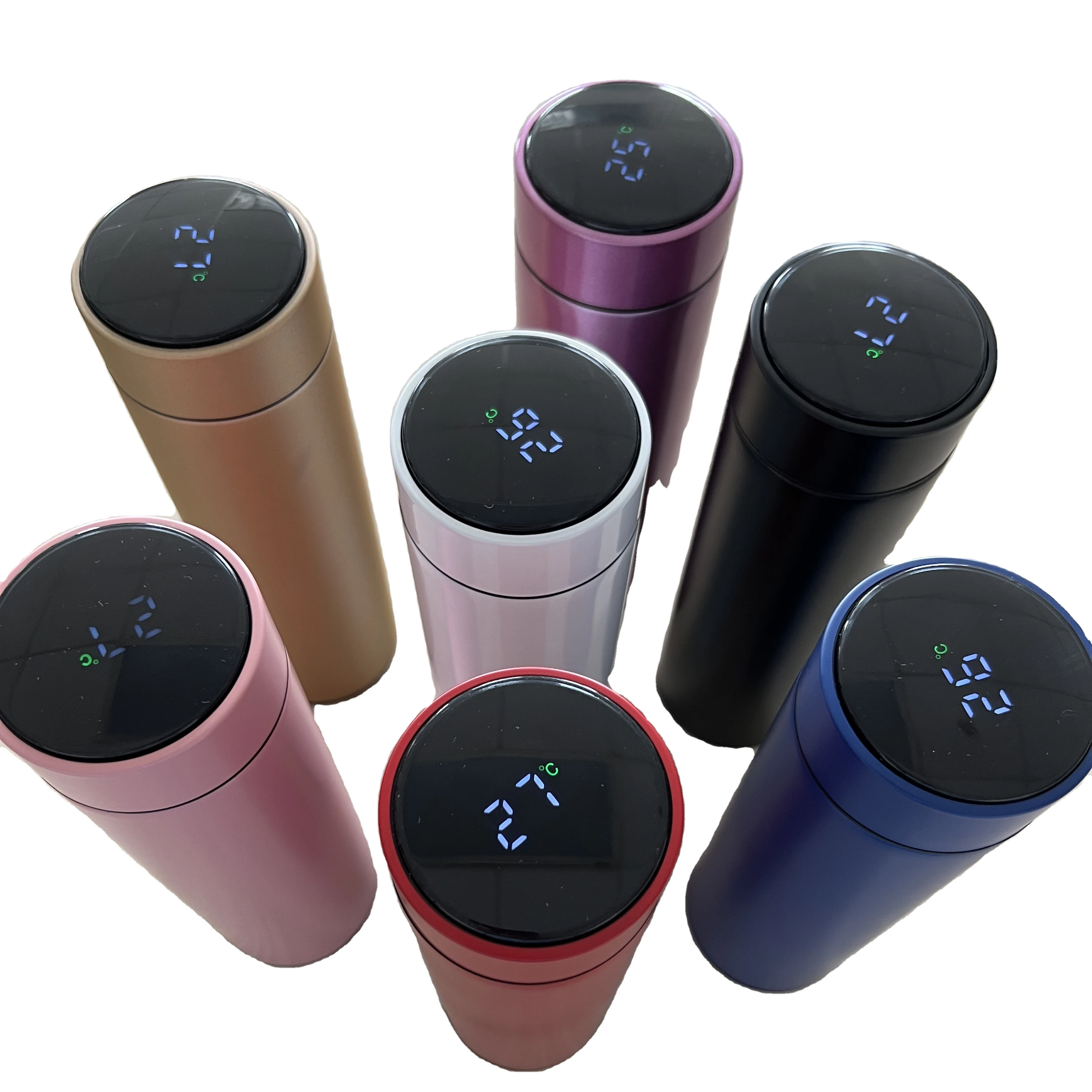 Custom Logo Double Wall Vacuum Insulated Stainless Steel Thermos Flask LED Temperature Display Smart Water Bottle