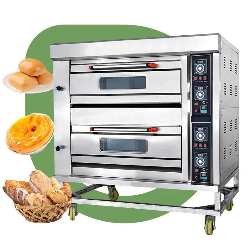 Doble Listrik Pizza Double Wall Indoor Bakery 2 4 Layer Tray Double Deck Gas Oven of Price for Top Sale
