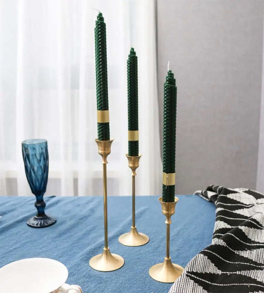 Wholesale 100% Pure Beeswax Handmade 9 Inch Smokeless Taper Candles For Home Gifts Christmas Decoration Wedding Party