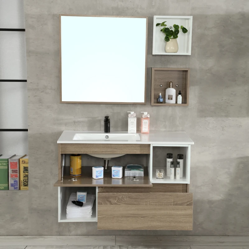Modern Bathroom Furniture Set High Quality Bathroom Vanity Mirror Solid Wood Bathroom Cabinet Set
