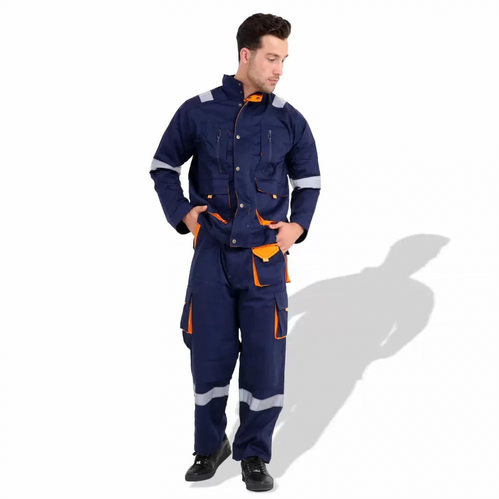 Custom 100% High Quality Cotton Pants & Shirts Heavy Duty Work Wear 2 PCS Mens Work Coverall
