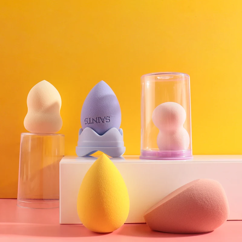 Wholesale Multi Color Custom Logo Face Beauty Sponge Egg Blender Latex Free Foundation Applicator Round Makeup Sponge