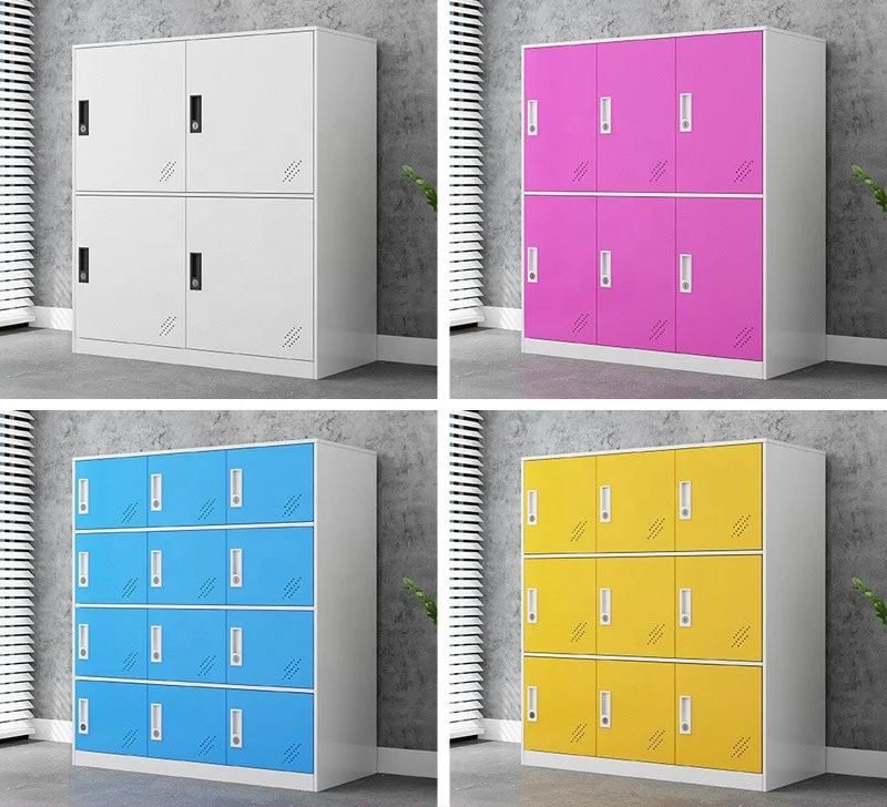 Home Office Furniture Colorful Metal Storage Cabinet Multi-door 9 Door Steel Locker Cupboard