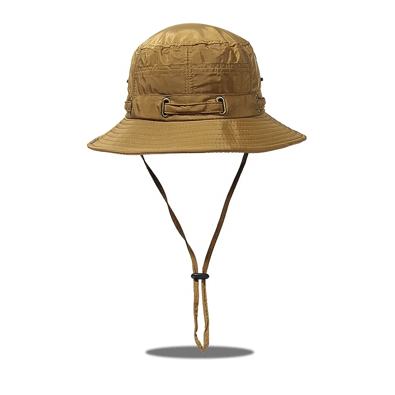 [BSCI] Oem Custom Logo Wide Brim Breathable Outdoor Adjustable Polyester Gorras Embroidery Bucket Boonie Hunting Safari Hat