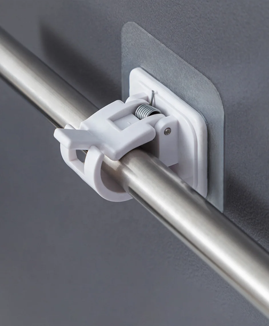 Hot sales Curtain rod support hook Telescopic rod hook perforation-free home curtain bathroom kitchen curtain retainer